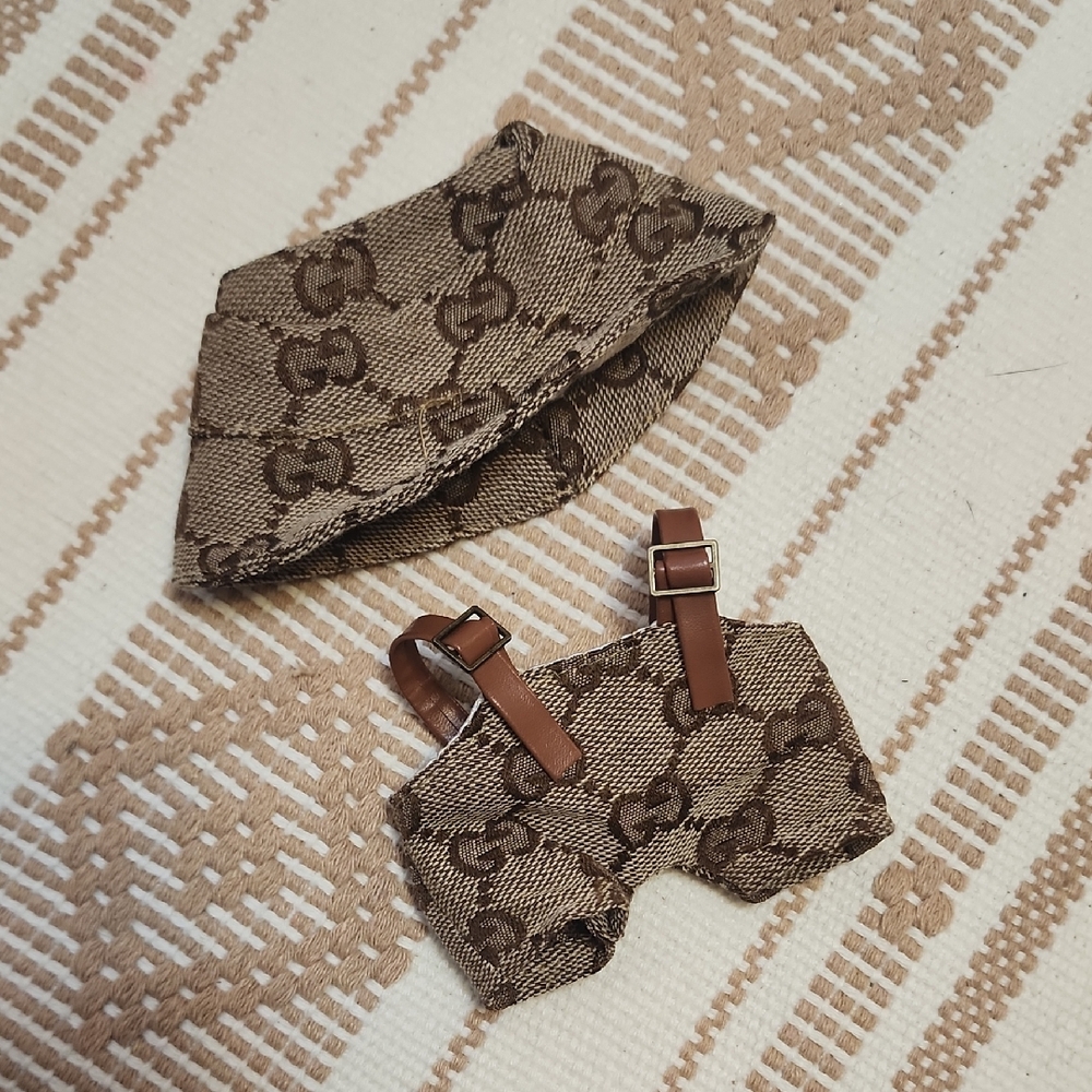 Brown Patterned Dog Outfit